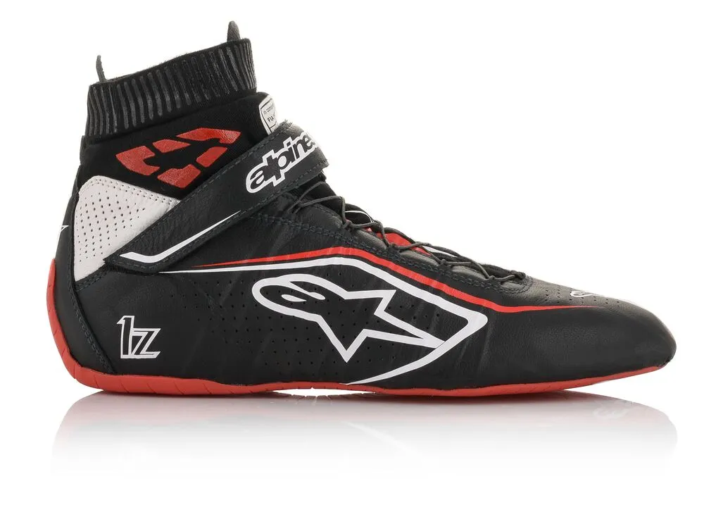 ALPINESTARS 2715020_123_8,5 TECH 1Z v2 Race shoes, FIA 8856-2018, black/white/red, size 41 (8,5)